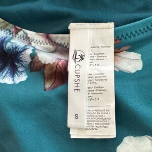 Cupshe Teal Floral Swimsuit - like new